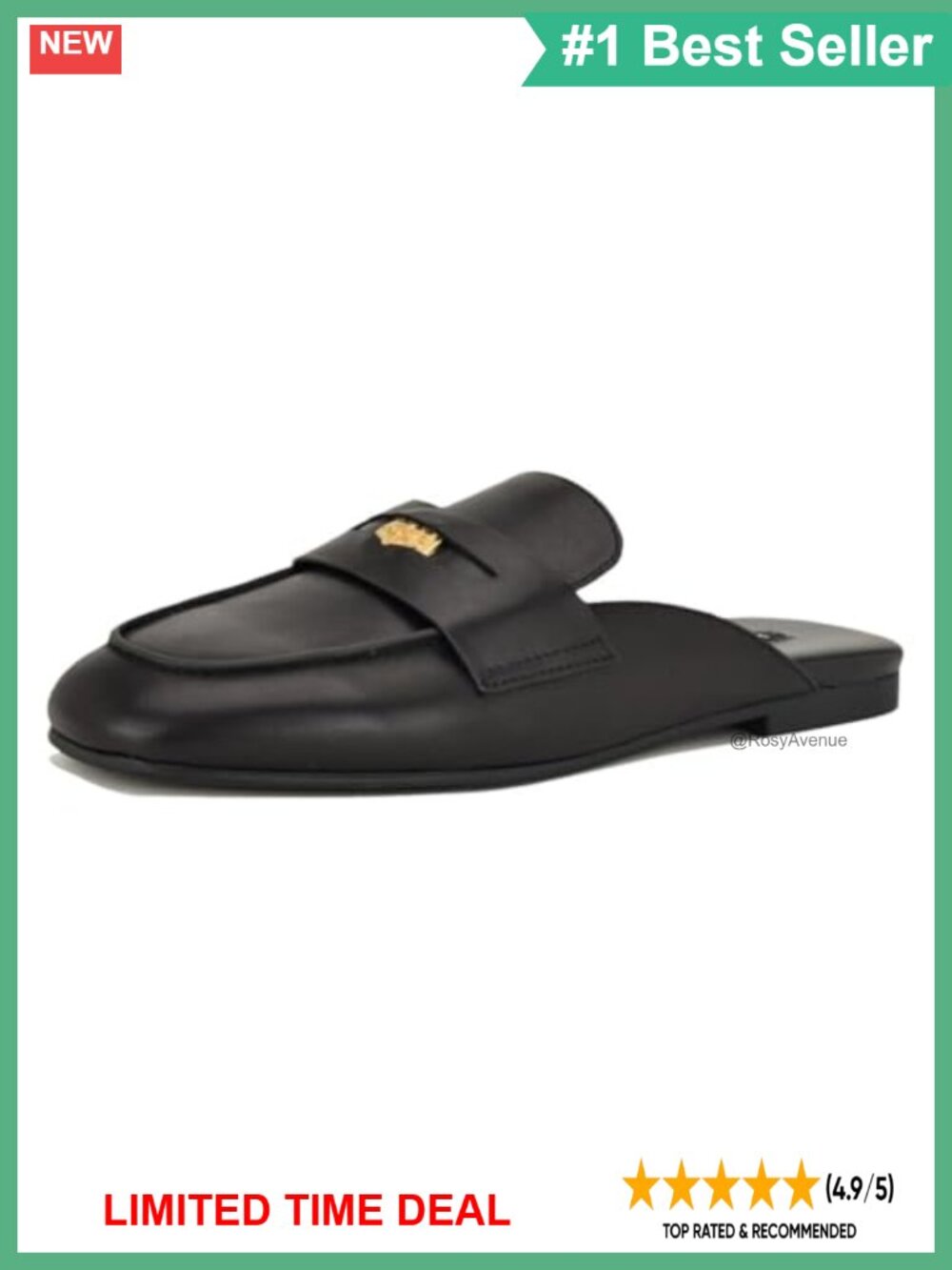 Square Toe Penny Loafers Leather Slip-On Casual Flats